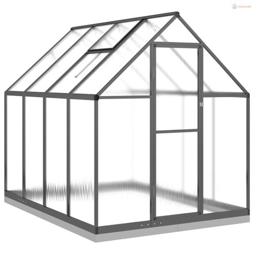 Antracitszürke alumínium melegház alapvázzal 224x169x202 cm