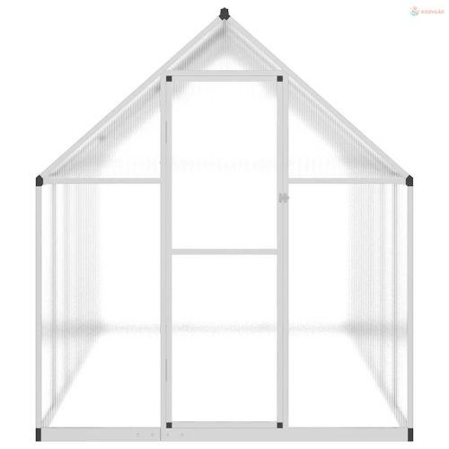 Ezüstszínű alumínium melegház alapvázzal 334x169x195 cm