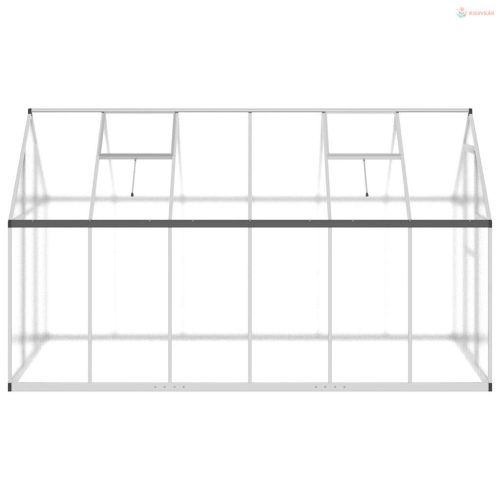 Ezüstszínű alumínium melegház alapvázzal 334x169x195 cm