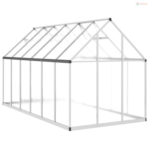 Ezüstszínű alumínium melegház alapvázzal 334x169x195 cm