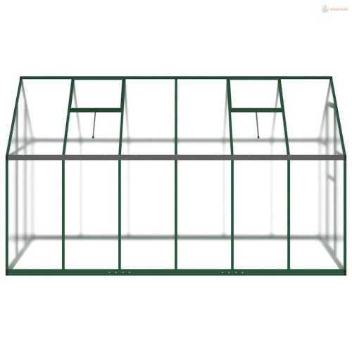 Zöld alumínium melegház alapvázzal 334x169x195 cm