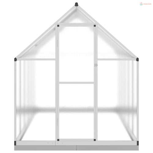 Ezüstszínű alumínium melegház alapvázzal 334x169x202 cm