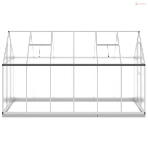 Ezüstszínű alumínium melegház alapvázzal 334x169x202 cm
