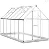 Ezüstszínű alumínium melegház alapvázzal 334x169x202 cm