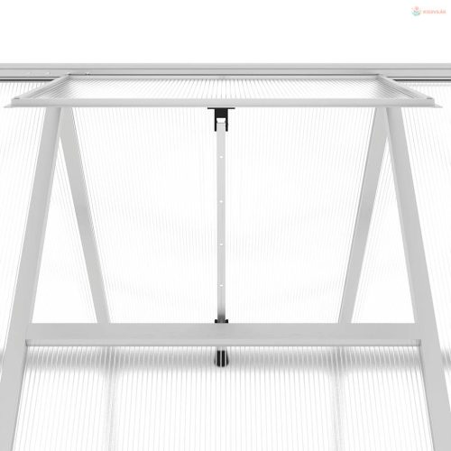 Ezüstszínű alumínium melegház alapvázzal 334x169x202 cm