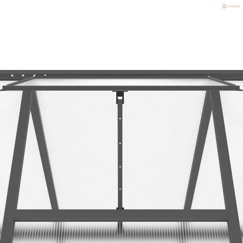 Antracitszürke alumínium melegház alapvázzal 334x169x202 cm