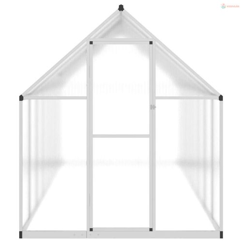 Ezüstszínű alumínium melegház alapvázzal 445x169x195 cm