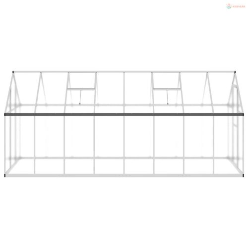 Ezüstszínű alumínium melegház alapvázzal 445x169x195 cm