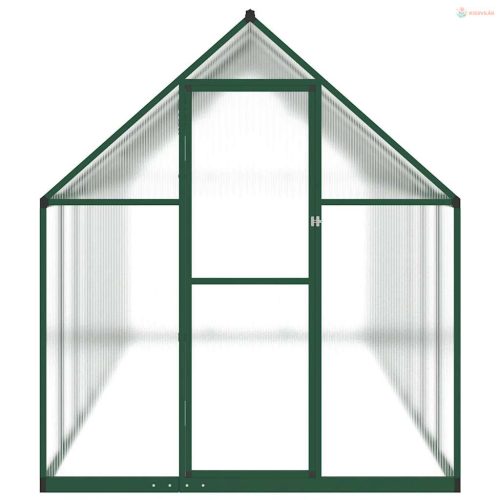 Zöld alumínium melegház alapvázzal 445x169x195 cm