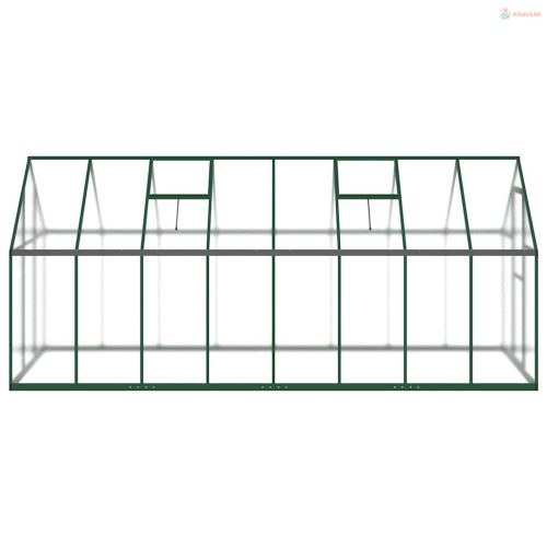 Zöld alumínium melegház alapvázzal 445x169x195 cm