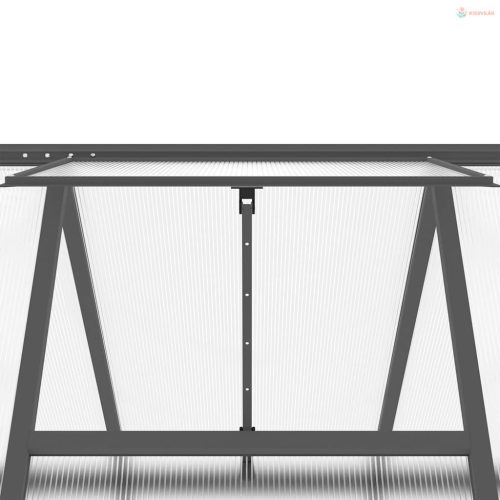 Antracitszürke alumínium melegház alapvázzal 445x169x195 cm