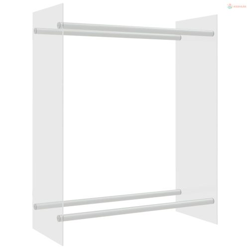 Átlátszó edzett üveg tűzifatároló 80 x 35 x 100 cm