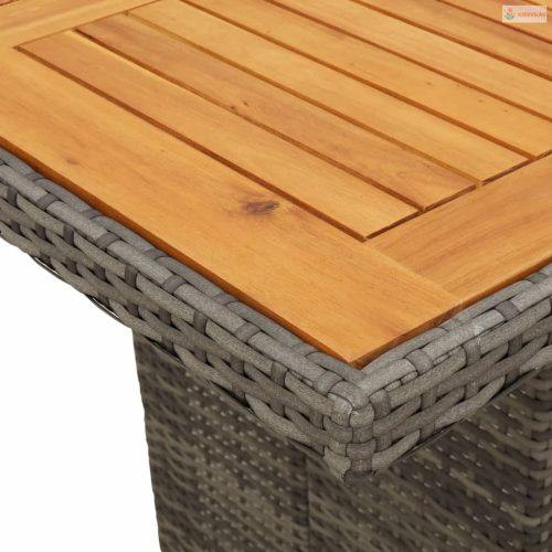 7 részes szürke polyrattan kerti étkezőgarnitúra párnával