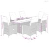 7 részes szürke polyrattan kerti étkezőgarnitúra párnával