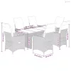 7 részes szürke polyrattan kerti étkezőgarnitúra párnával