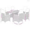 7 részes szürke polyrattan kerti étkezőgarnitúra párnával