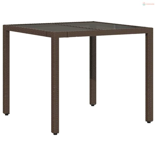 3 részes barna polyrattan kerti bisztrógarnitúra párnákkal