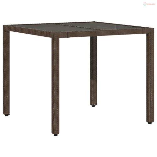 5 részes barna polyrattan kerti bisztrógarnitúra párnákkal