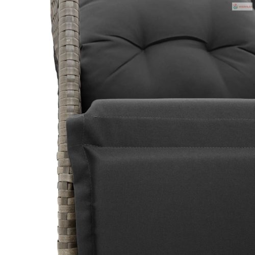 11 részes szürke polyrattan kerti bisztrógarnitúra párnákkal