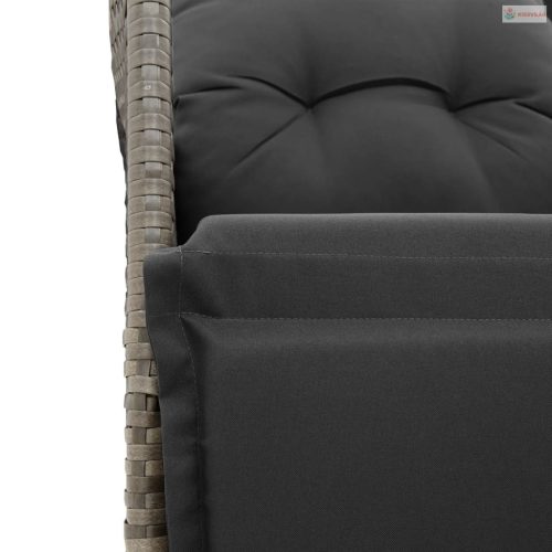 9 részes szürke polyrattan kerti bisztrógarnitúra párnákkal