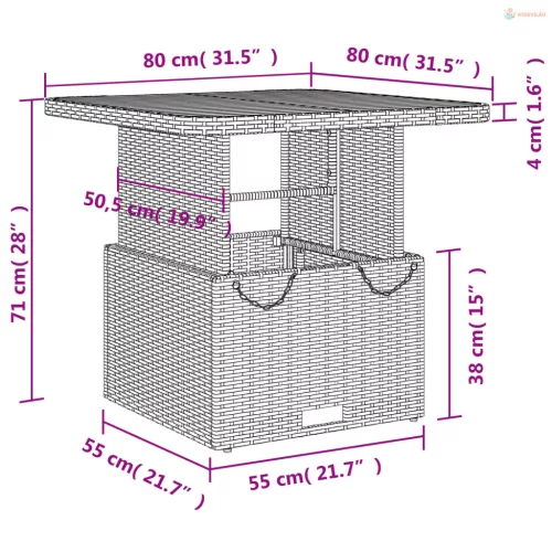 5 részes fekete polyrattan kerti étkezőgarnitúra párnákkal