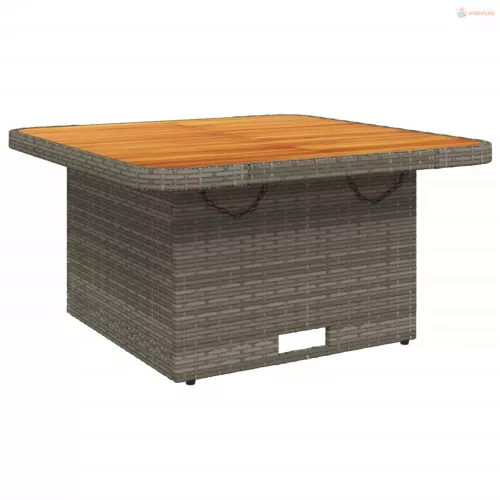 3 részes szürke polyrattan kerti étkezőgarnitúra párnával