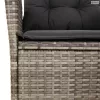 4 részes szürke polyrattan kerti étkezőszett párnával