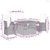 4 részes szürke polyrattan kerti étkezőszett párnával