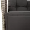 4 részes szürke polyrattan kerti étkezőszett párnával