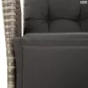 4 részes szürke polyrattan kerti étkezőszett párnával