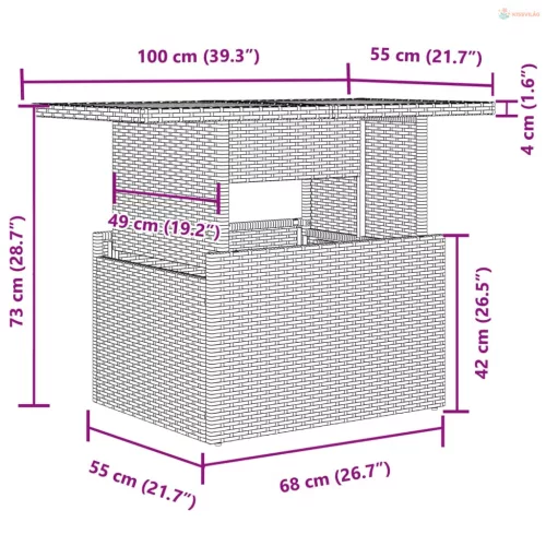 2 részes fekete polyrattan és üveg kerti kanapészett párnákkal
