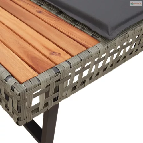 2 részes szürke polyrattan és üveg kerti ülőgarnitúra párnákkal