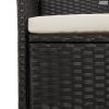 11 részes fekete polyrattan kerti étkezőgarnitúra párnákkal
