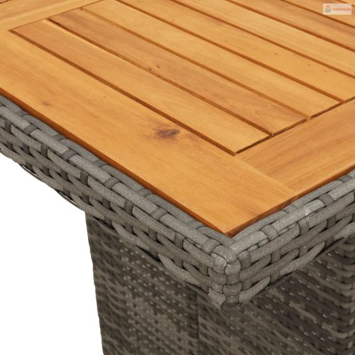 11 részes szürke polyrattan kerti ülőgarnitúra párnákkal