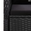9 részes fekete polyrattan kerti étkezőgarnitúra párnákkal