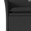 5 részes fekete polyrattan/üveg kerti étkezőgarnitúra párnákkal
