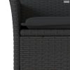 7 részes fekete polyrattan/üveg kerti étkezőgarnitúra párnával