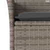 3részes szürke polyrattan/akácfa kerti étkezőgarnitúra párnával