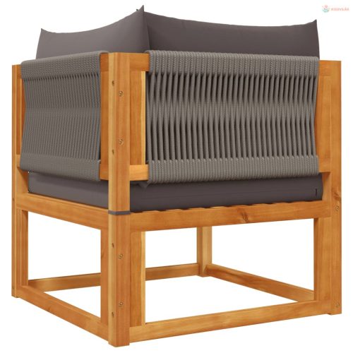 10 darabos kerti kanapégarnitúra párnákkal, akácfa és kötél