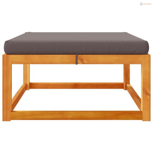 Tömör akácfa kerti lábzsámoly párnával 65 x 65 x 29 cm