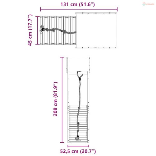 Impregnált fenyőfa kültéri játszószett