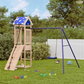 Tömör fenyőfa kültéri játszószett