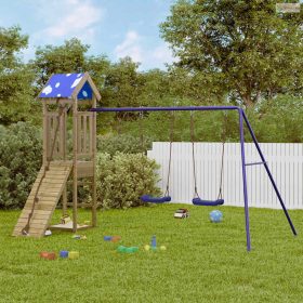 Impregnált fenyőfa kültéri játszószett