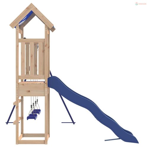 Tömör fenyőfa kültéri játszószett