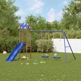 Impregnált fenyőfa kültéri játszószett