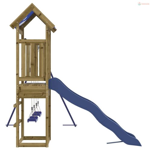 Impregnált fenyőfa kültéri játszószett