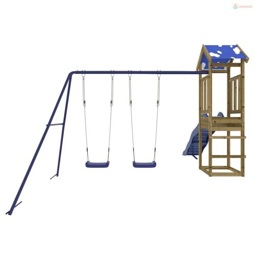 Impregnált fenyőfa kültéri játszószett