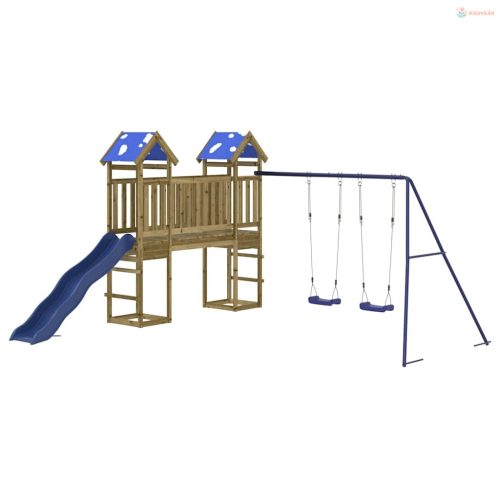 Impregnált fenyőfa kültéri játszószett