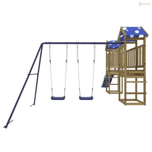 Impregnált fenyőfa kültéri játszószett