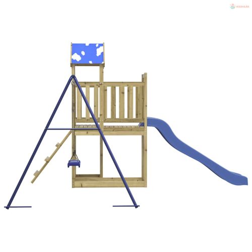 Impregnált fenyőfa kültéri játszószett